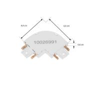 Lindby L-connector Lumaro, wit, 90°, afgerond, set van 2