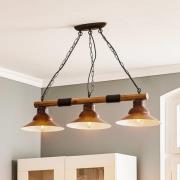 Hanglamp West met koperen kappen, 3-lamps