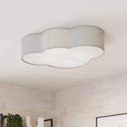 Plafondlamp Cloud van textiel, lengte 62 cm, grijs