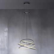 PURE LED hanglamp E-Flying Rings, grijs, Ø 110 cm, CCT