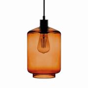 Hanglamp Tube met glazen kap amber Ø 17cm