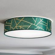 Plafondlamp Zulu groen/goud rond