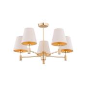 Plafondlamp Astrit 5-lamps goud/wit