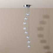 Hanglamp Ice Cube, 8-lamps, chroom, kristalglas