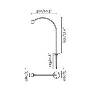 Cuca LED grondspies lamp, zwart, roestvrij staal/glas, hoogte 65 cm