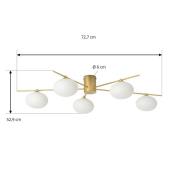 Lindby Valisa plafondlamp, goud, 5-lamps