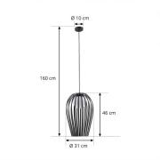 Lucande Marrin buiten hanglamp, zwart, metaal, Ø 31 cm