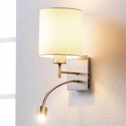 Lindby wandlamp Camilo, nikkelkleurig, LED leeslampje, 28 cm