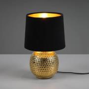 Tafellamp Sophia met keramische voet, zwart/goud