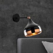 Wandlamp Yildo 6901, zwart/koper, metaal