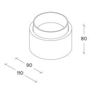 Syme plafondlamp, wit, rond, Ø 11 cm, gips, GX53