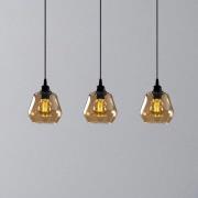 Hanglamp Goud 032, goud-transparant, glas 3-lamps lang