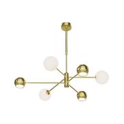 Moka hanglamp, goudkleurig, glas, 3-lamps, G9, GU10