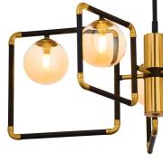 Hanglamp Ibra, zwart, glas, 5-lamps, G9