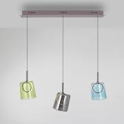 Paul Neuhaus LED hanglamp Zula, lengte 87 cm, kleurrijk, 3-lamps.