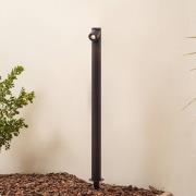 Lindby LED tuinpadverlichting Luzian, hoogte 80 cm, zwart, grondspies