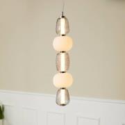 LOOM DESIGN LED hanglamp Pearl 5 grijs/chroom glas hoogte 78cm