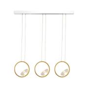 Hanglamp 23029, 3-lamps, 3.000 K, glas, goudkleurig