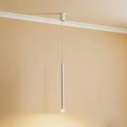 Hanglamp Las, 1-lamp, wit, kap 49cm