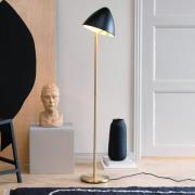 Dyberg Larsen vloerlamp Oulu, zwart/messing, hoogte 128 cm