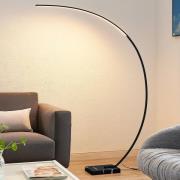 Lindby Kendra LED boogvloerlamp, zwart