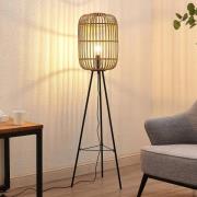 Lindby Canyana vloerlamp, naturel, rotan, 139 cm hoog