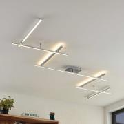 Lindby LED plafondlamp Kerem, 345 cm, nikkelkleurig, metaal