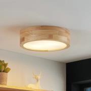 Lindby Tanju plafondlamp, eikenhout, Ø 30 cm