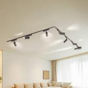 Railsystem 48V Lumaro, spots, 7-lamps, zwart, Ø 4cm