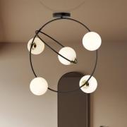 Stardom plafondlamp, opaal wit/zwart, glas, E14