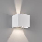 LED buitenwandlamp Wall, kubusvormig, wit