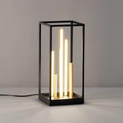 Grid LED tafellamp, zwart/goud, metaal, CCT, dimbaar