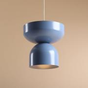 Hanglamp Api, blauw, metalen kap, 30 cm