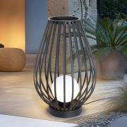 Lucande terraslamp Marrin, zwart, metaal, Ø 46cm