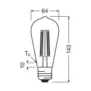 OSRAM LED lamp Edison E27 3.8W Filament 2.700K