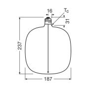 OSRAM LED Vintage Big Oval E27 4,8W 818 Filament rook dimbaar