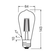 OSRAM LED lamp Edison E27 2.2W Filament 4.000K