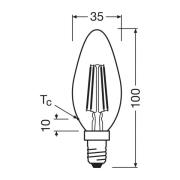 OSRAM LED lamp kaars gloeidraad E14 1,2W 2700K 255lm