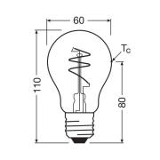 OSRAM LED Vintage E27 4,9W 2.700K Spiraal gloeidraad goud dimbaar