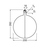 OSRAM LED Vintage Big Globe E27 4,8W 818 Gloeidraad bruin dimbaar