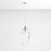 Aura hanglamp, chroom, metaal, glas, helder, E27