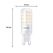 Philips LED stiftlamp, G9, 4W, mat, 480lm, 2.700K, dimbaar