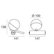 LED tafellamp Rossini, chroom, aluminium, PMMA, dimmer