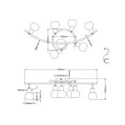 LED plafondspot Loxy, zwart, 6-lamps