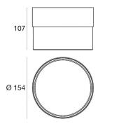 Crumb LED plafondlamp, zwart, Ø 15,4 cm, ijzer, glas