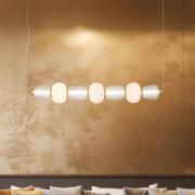 LED hanglamp Caro, glas transparant/opaal, lengte 110 cm