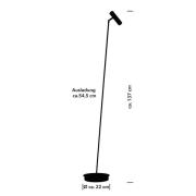 Tom Pro LED vloerlamp, zwart, 1-lamp, CCT, dimmer