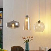 Lucande Wilja glazen hanglamp, 3-lamps, driekleurig