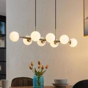 Lindby hanglamp Kiamo, 83 cm, messing, wit, glas, G9