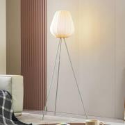 Lindby Helin vloerlamp, beige, textiel, driepoot, 144 cm